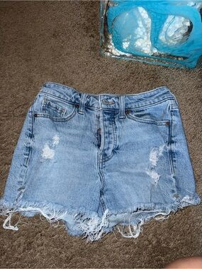 Old Navy Light Blue Distressed Denim Shorts